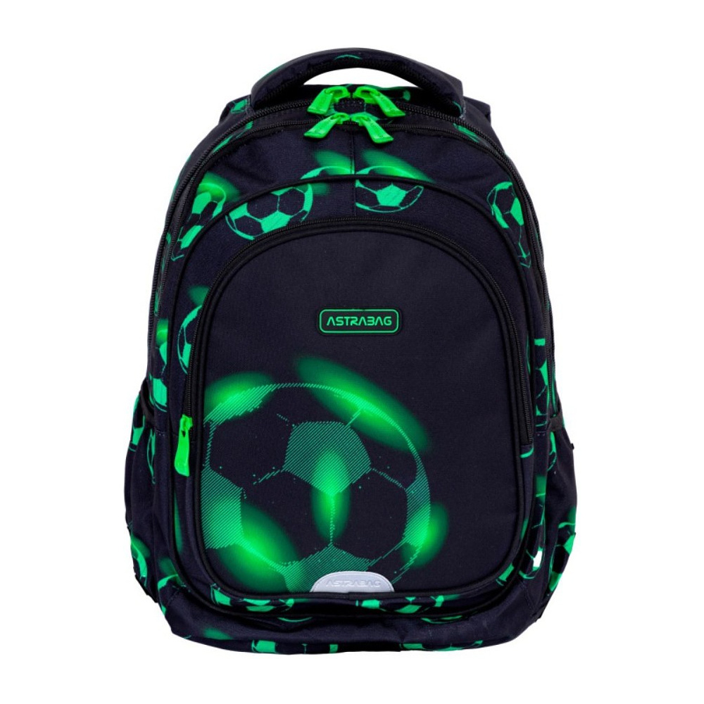 Рюкзак школьный Astra "Neo Football", черный, зеленый