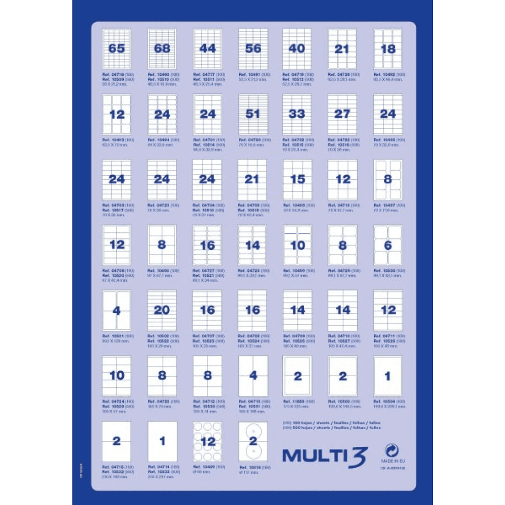 Самоклеящиеся этикетки универсальные MULTI 3, 70х37 мм, 100 листов, белый - 2