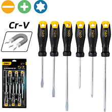 Набор отверток Deli "EDL620006", 6 шт, черный, желтый