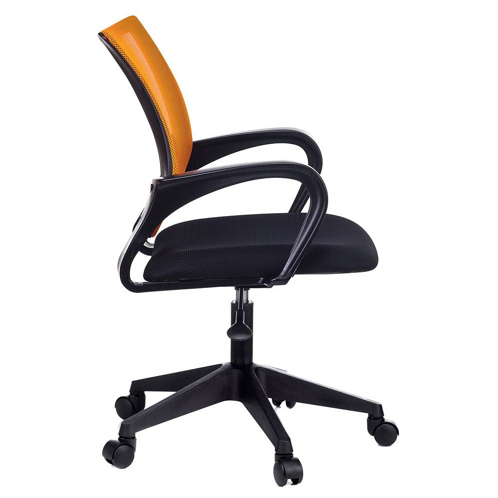 Кресло для персонала Бюрократ "CH-695NLT", ткань, пластик, черный, оранжевый - 3
