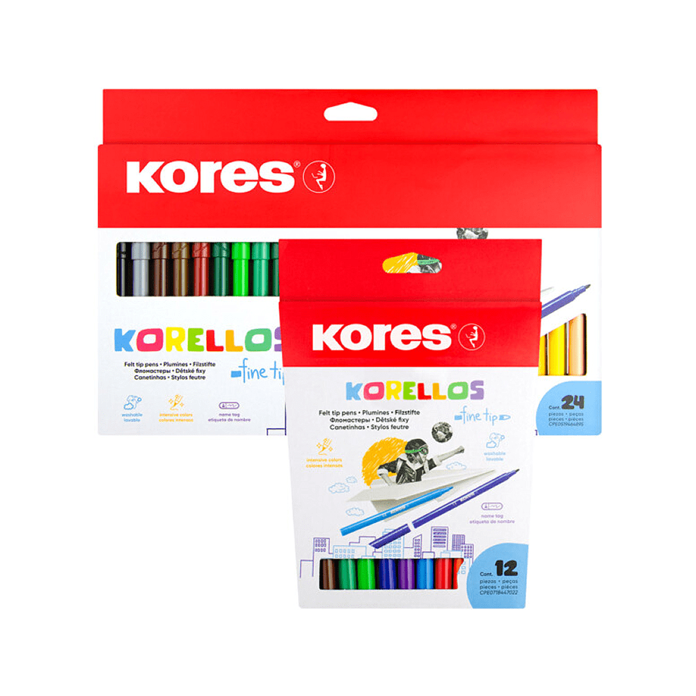 Набор фломастеров "Korellos Standart", 12 шт, ассорти