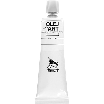 Краски масляные Renesans "Oils for art", 01 белила цинковые, 60 мл, туба