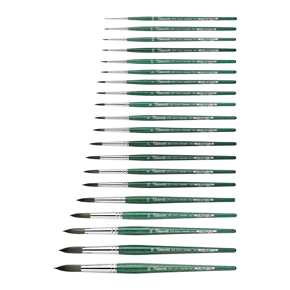 Кисть для рисования "Tintoretto Emerald", синтетика, круглая, №6 - 2