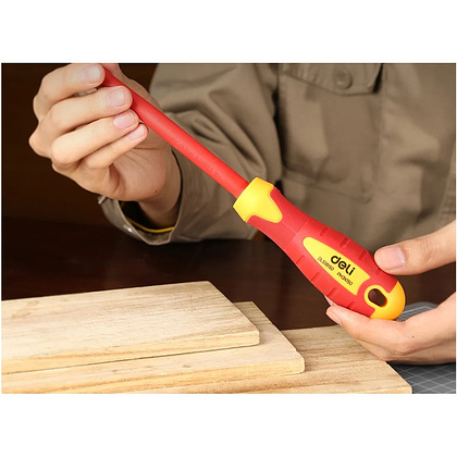 Отвертка диэлектрическая Deli YS EDL518150, PH3х150 мм, желтый, красный - 5