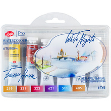 Краски акварельные "Белые ночи оттенки кожи", набор 6 цветов