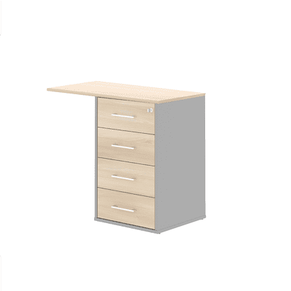 Коллекция Титан Тумба приставная ТН524Т/1_ЗМ+ТН520БК-22, 700х443х742, с замком и топом