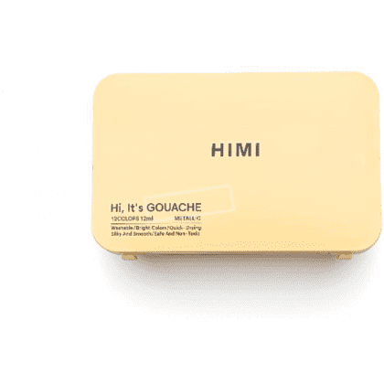 Краски гуашевые "Himi Jelly Cup. Metallic", 12 цветов, кювета, пластиковый футляр - 10