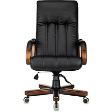 Кресло для руководителя Бюрократ T-9932WALNUT, экокожа, черный, металл, дерево