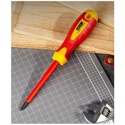Отвертка диэлектрическая Deli YS EDL516100, PH2х100 мм, желтый, красный - 3