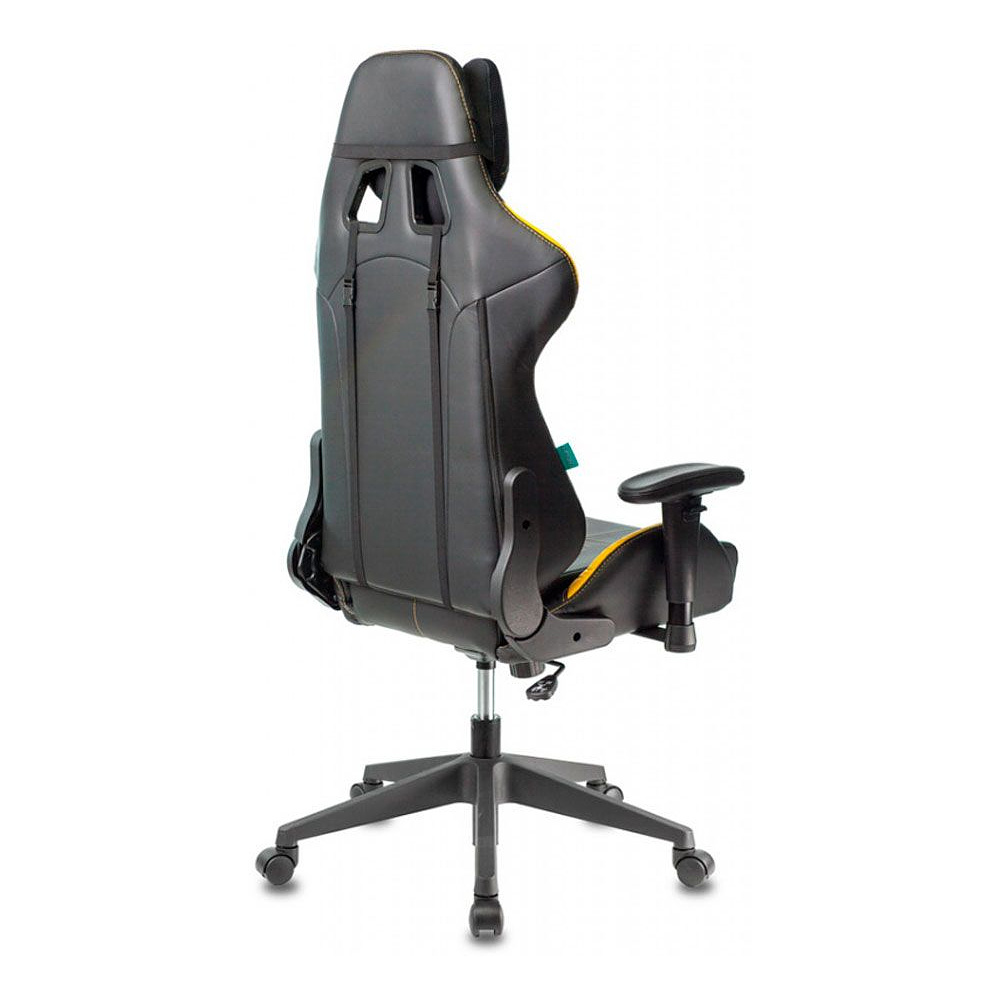  Кресло игровое Бюрократ "Zombie VIKING 5 AERO", экокожа, пластик, черный, желтый - 4