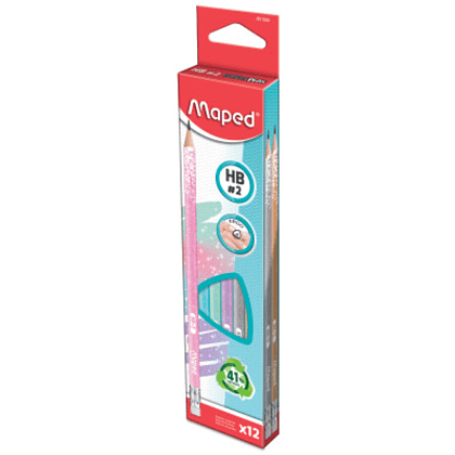 Карандаш простой "Black Peps Glitter Deco", HB, с ластиком, ассорти - 2