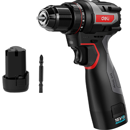 Аккумуляторная дрель-шуруповерт Deli RS EDE-DZ16-1D2 16 В, 45 Нм, 2 АКБ, 2 Ач, сумка