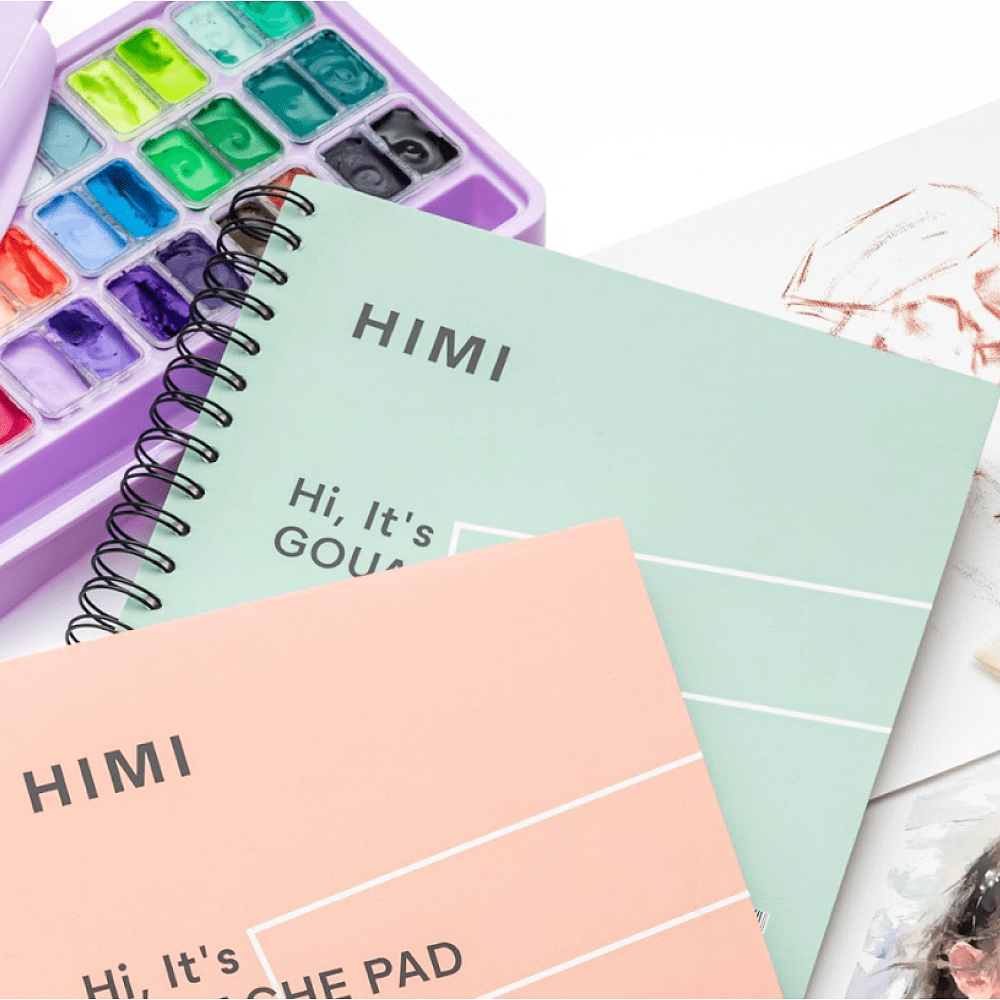 Скетчбук "Himi", 21.6x21.6 см, 160 г/м2, 50 листов, розовый  - 12