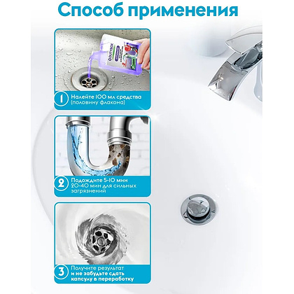 Средство для удаления засоров в трубах "Dutybox Антизасор", 200 мл - 6