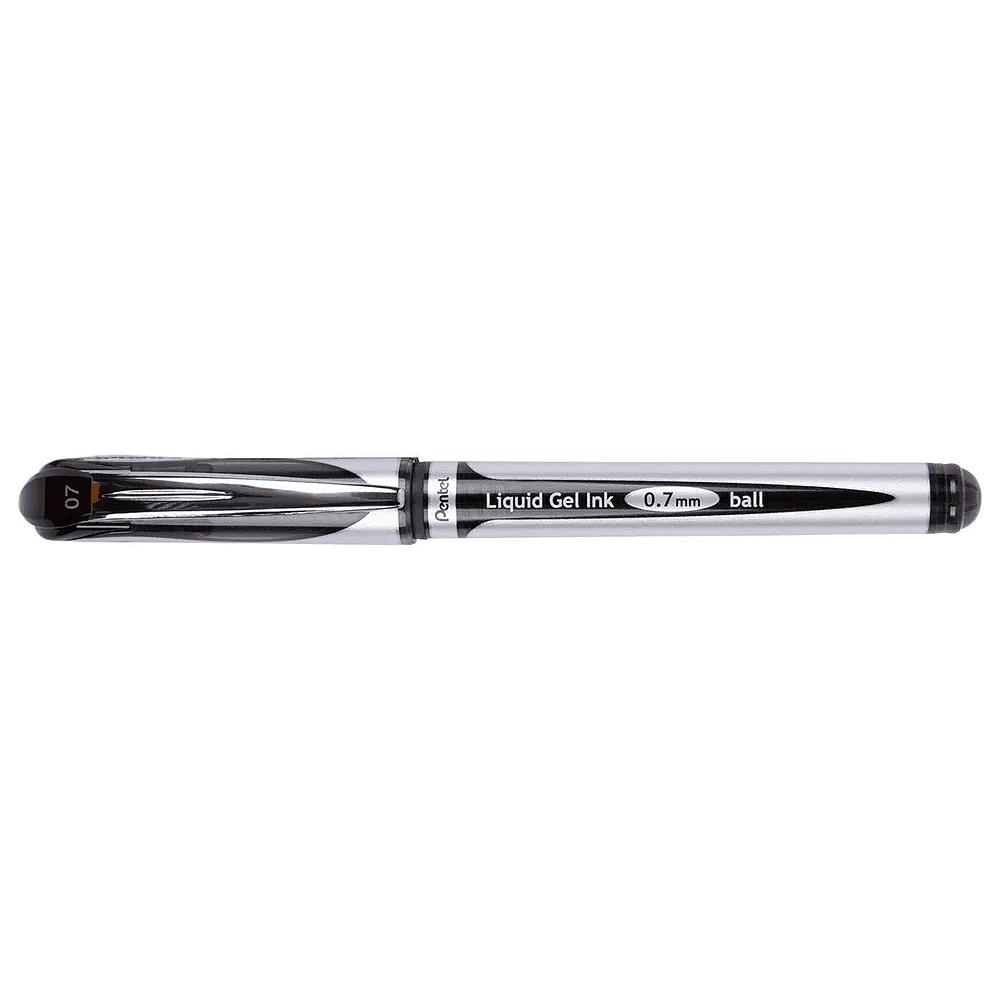 Ручка-роллер "EnerGel BL57", 0.7 мм, черный, серебристый, стерж. черный - 2