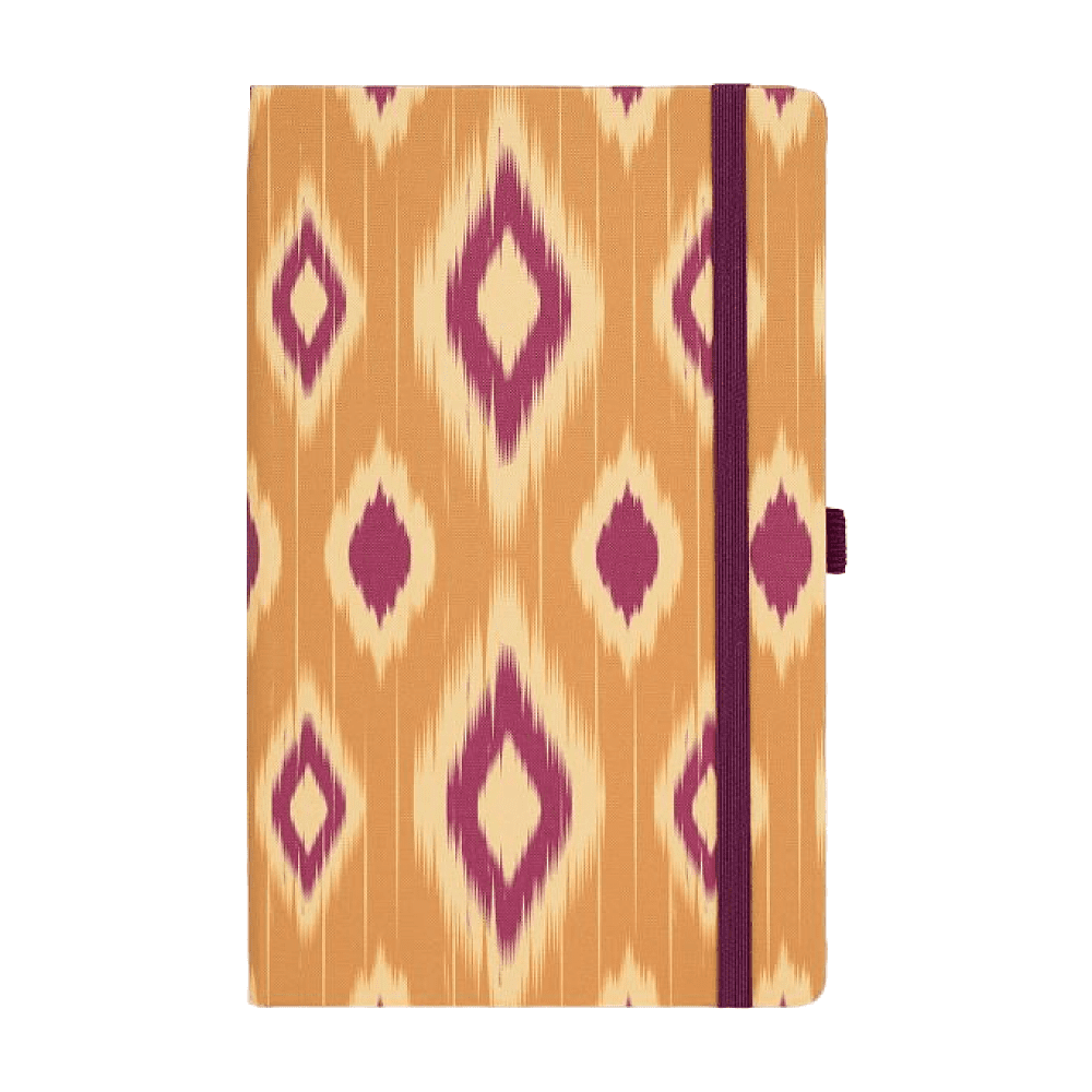 Блокнот "Ikat mustard blush", А5, 96 листов, линейка, оранжевый, бордовый - 2