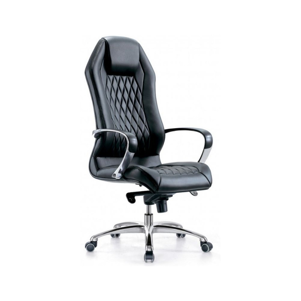 Кресло для руководителя "Бюрократ AURA", кожа, металл, черный