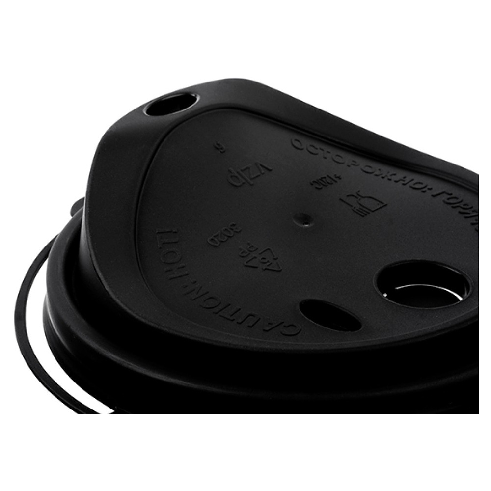 Крышка пластиковая для стаканов d=90 мм, для горячих напитков, 50 шт/упак, флип-топ, черный - 3