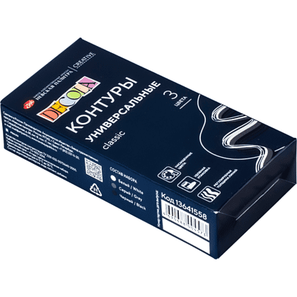 Контур акриловый универсальный "Декола classic", набор 3 цветов, 18 мл, тубы - 2