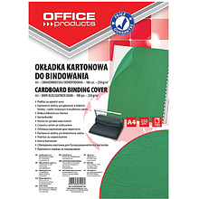 Обложка для переплета "Office Products", A4, картон с тиснением под кожу, 250 г/м2, 100 шт., зеленый