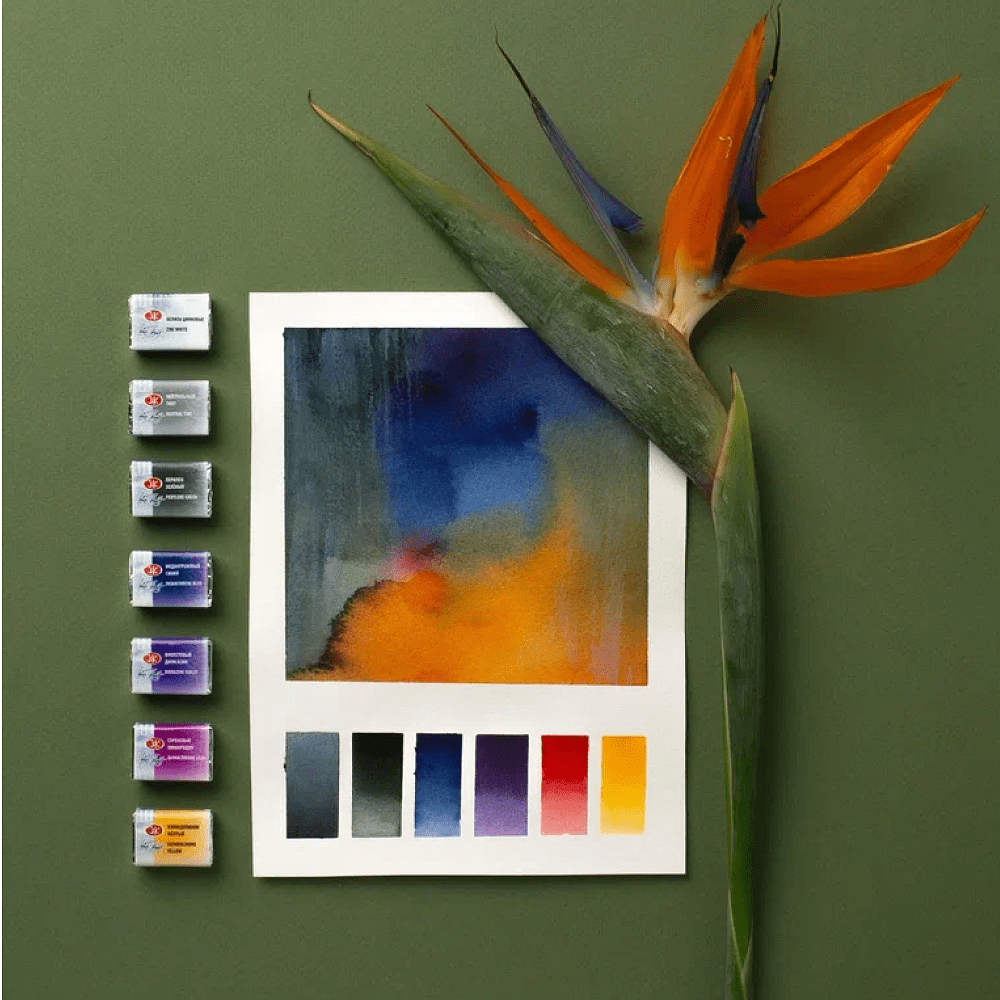 Краски акварельные "Белые ночи Ботанический атлас", набор 12 цветов, кюветы - 9