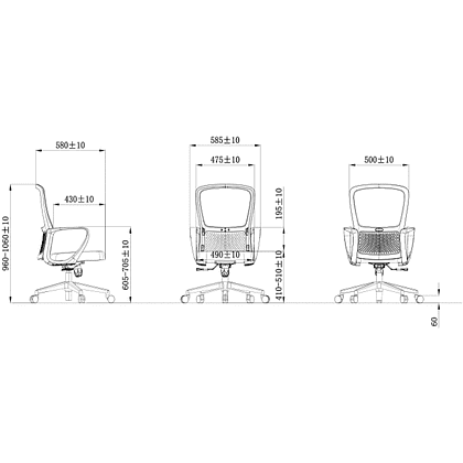Кресло для персонала SitZone U-069B, сетка, ткань, черный, 2 шт/упак, -30% - 5