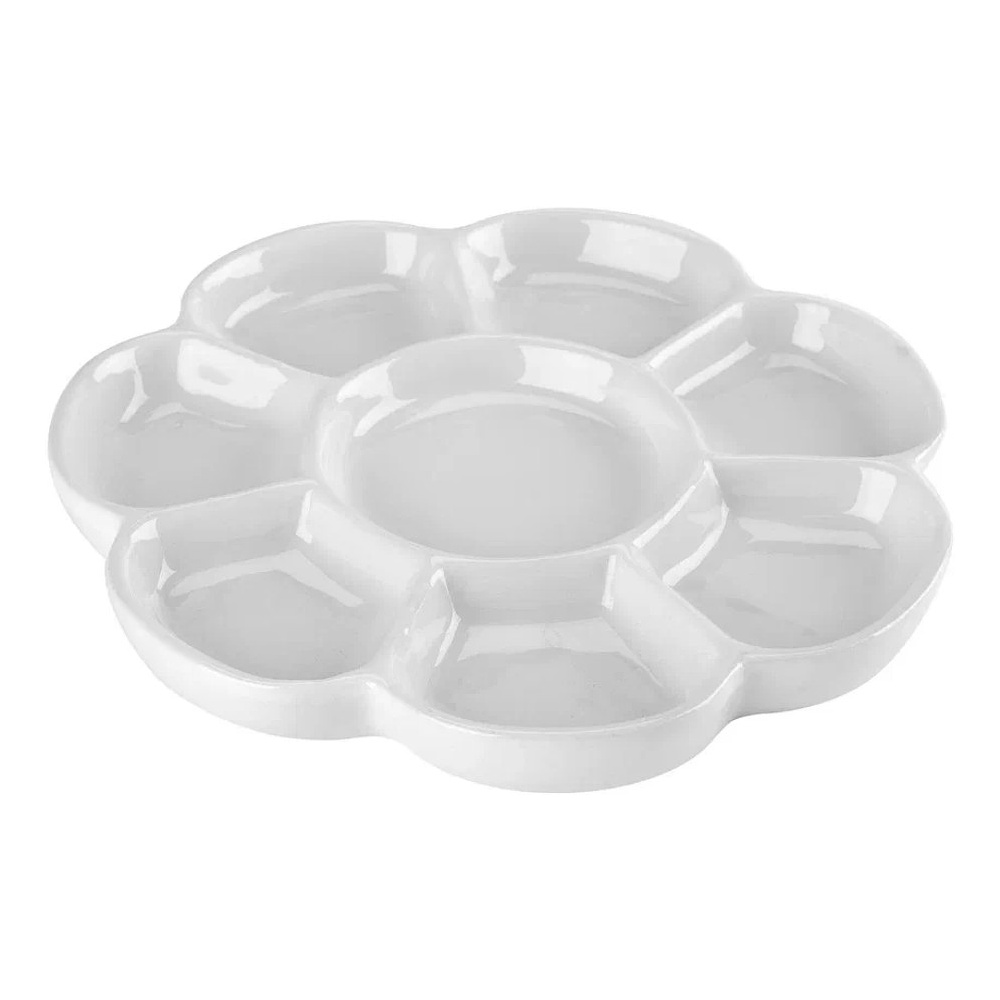 Палитра фарфоровая "Сонет", круглая, 8 ячеек, 17 см - 2