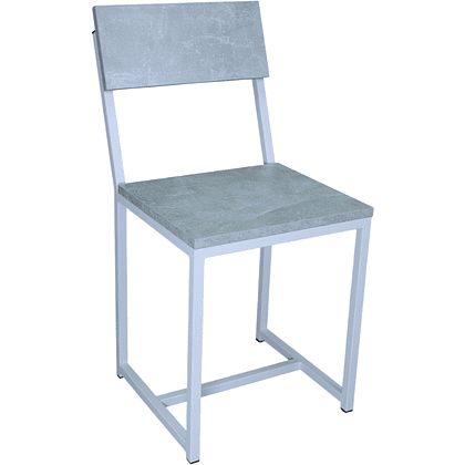 Стул ALLERD RION, металл, ЛДСП, белый муар, Бетон