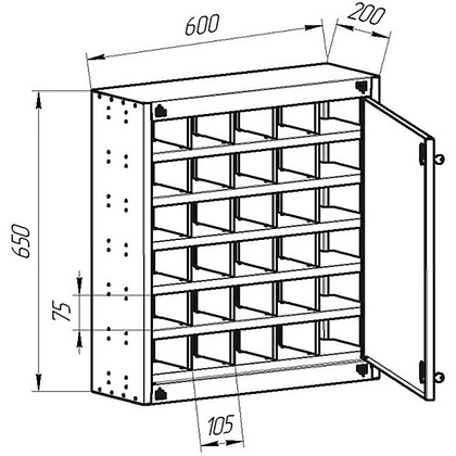 Шкаф для хранения мобильных телефонов (30 ячеек) PN-30 - 2