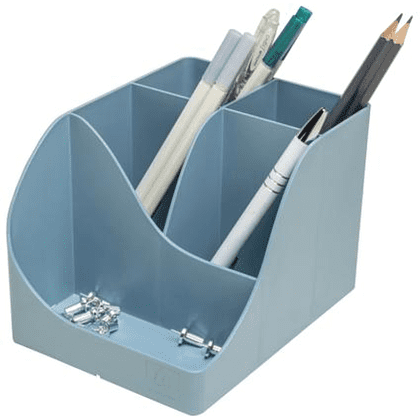 Подставка для ручек "Autentik", пластик, 5 делений, сине-серый