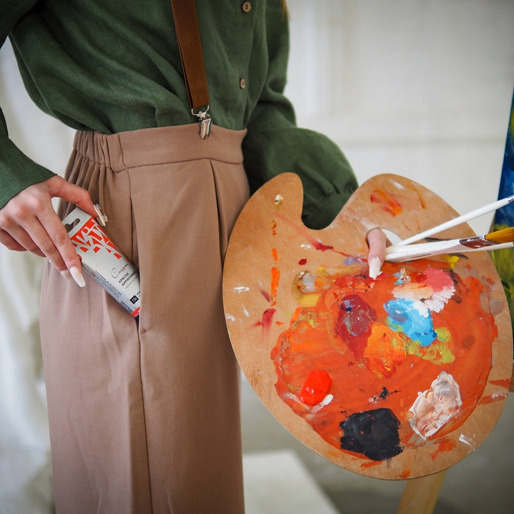 Краски акриловые "Сонет", 240 пастельно-желтая, 75 мл, туба - 4