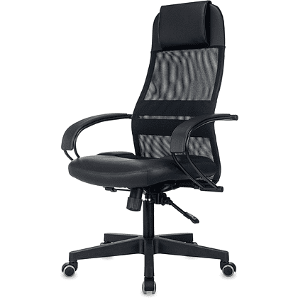 Компьютерное кресло "Бюрократ CH-NOVA LUX", сетка, экокожа, пластик, черный - 3