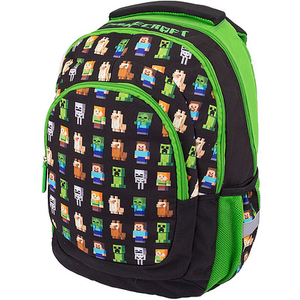 Рюкзак молодежный "Minecraft multi characters", черный, зеленый - 2