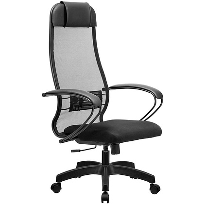 Кресло для руководителя "Metta SU-1-BP Комплект 11 PL", сетка, пластик, черный