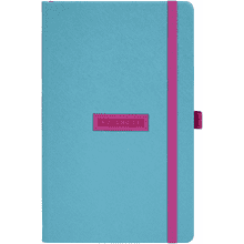 Блокнот "Shell turquoise", А5, 96 листов, голубой, срез розовый