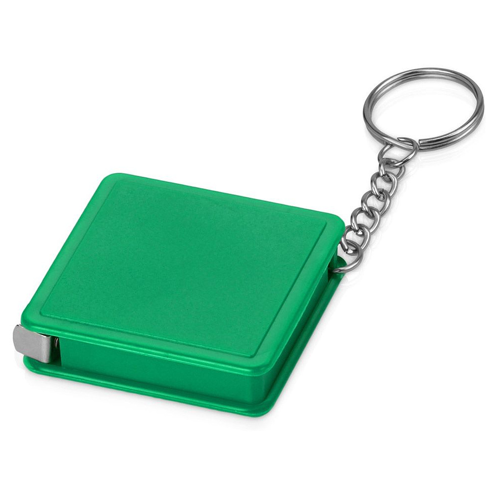 Брелок-рулетка "Дюйм", зеленый, серебристый