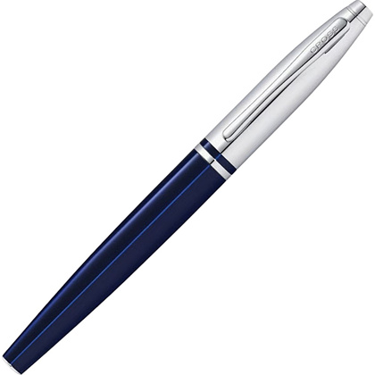 Ручка-роллер "Cross Calais Chrome&Blue Lacquer", 0.7 мм, синий, серебристый, стержень черный - 3