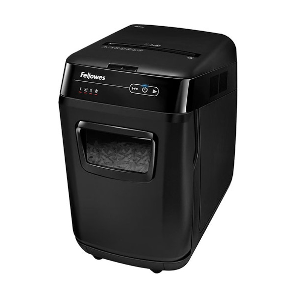 Уничтожитель Fellowes AutoMax 200M, микрорезка, автоподача, DIN P-5, 2х14 мм, 200 листов, 32 литра - 2