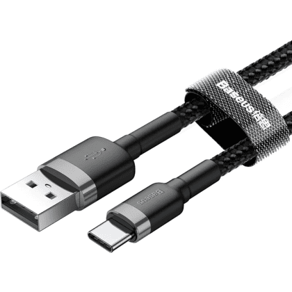 Кабель Baseus CATKLF-CG1, USB to Type-C, 2 м, Gray+Black - 2