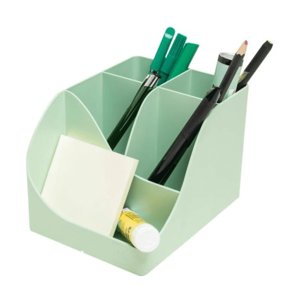 Подставка для ручек "Autentik", пластик, 5 делений, шалфейно-зеленый