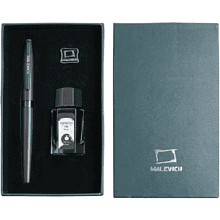 Ручка перьевая EF "Малевичъ", металл, с конвертером, набор чернила + значок, мокрый асфальт