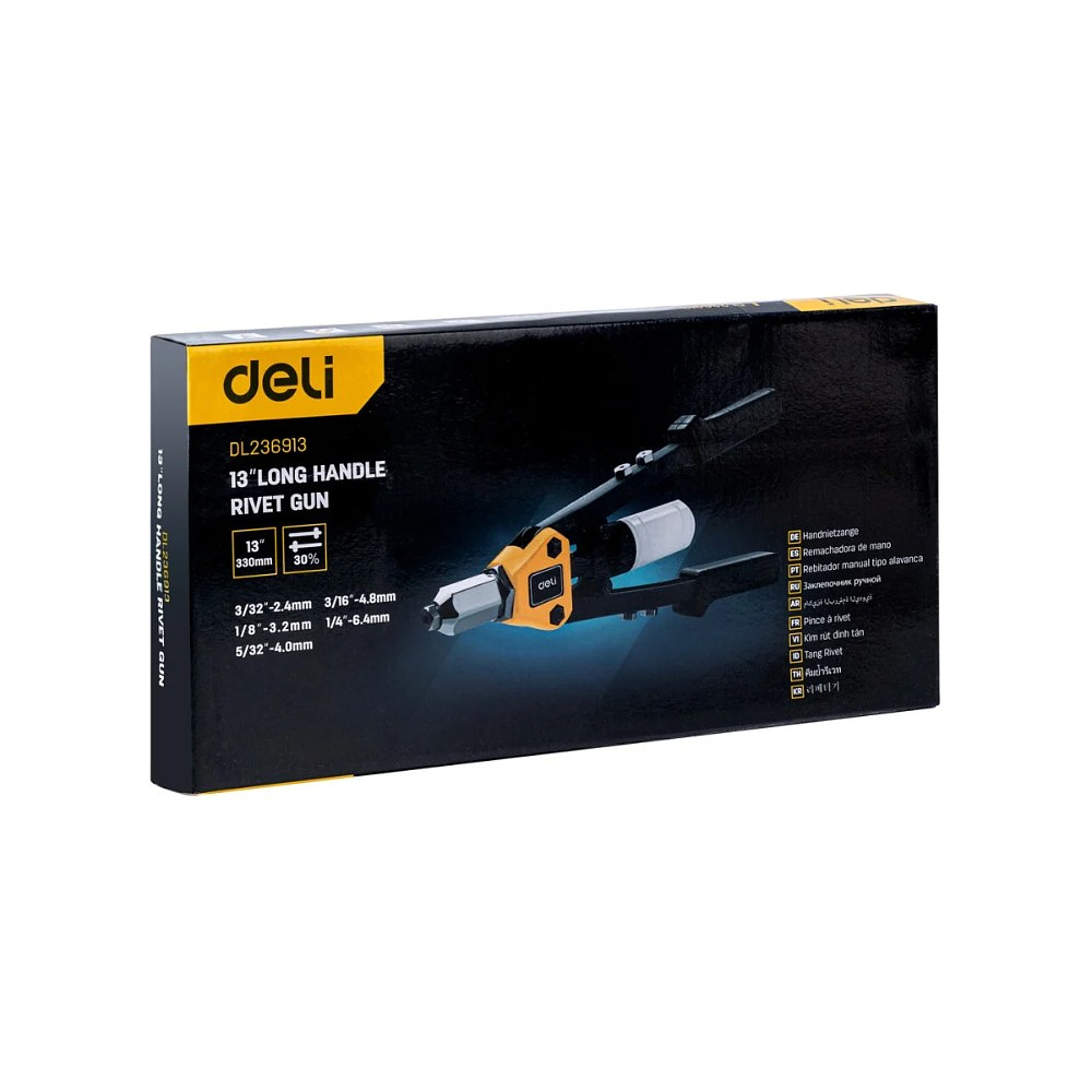Заклепочник двуручный Deli YS EDL236913, 330 мм, 2.4- 6.4 мм, желтый, черный - 5