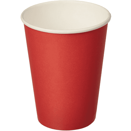 Стакан картонный 300 мл, 50 шт, 1 слой, красный