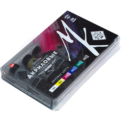 Краски акриловые "Мастер Класс базовые цвета", набор 6 цветов, 18 мл. - 2