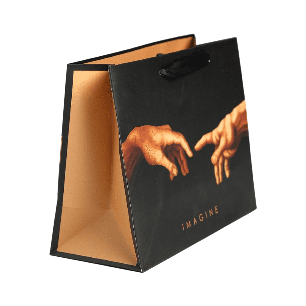 Пакет бумажный подарочный "Imagine", 23х18х10 см, черный - 2