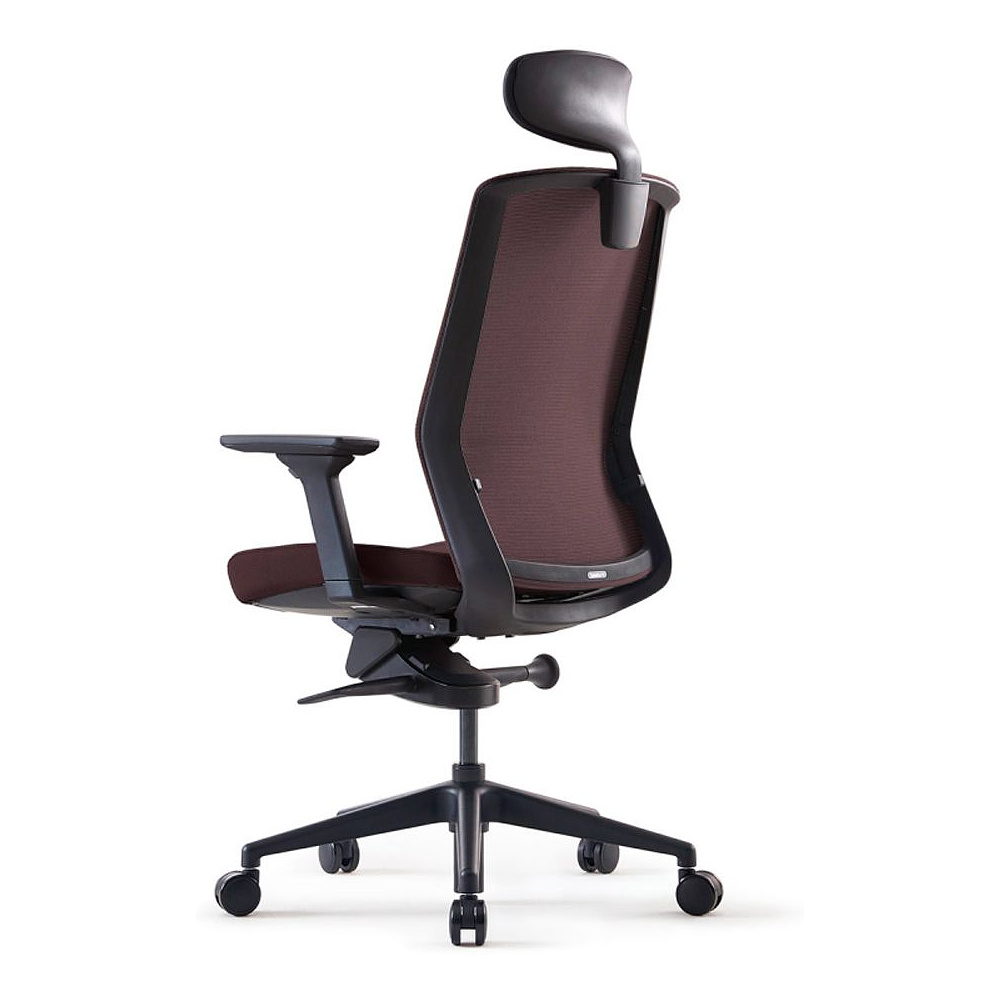 Кресло для руководителя BESTUHL "J1", сетка, ткань, пластик, коричневый  - 4