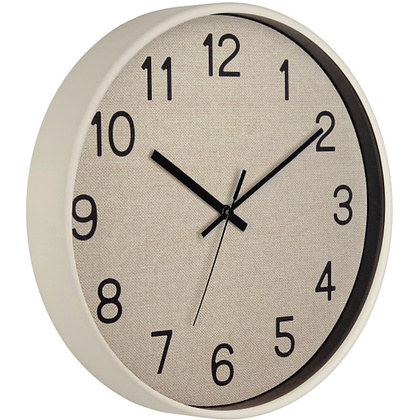 Часы настенные круглые "77776737", пластик, бежевый