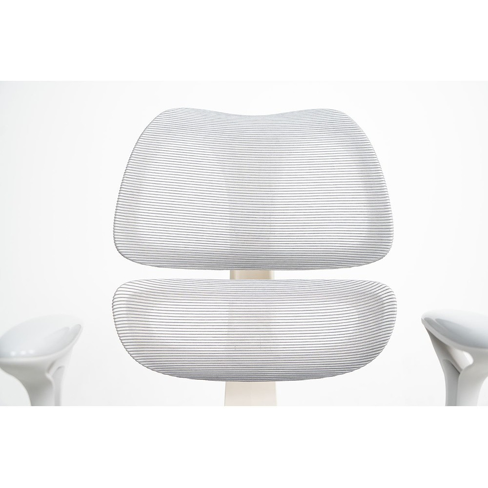 Кресло детское Ergosmart Antey, ткань, пластик, корпус белый, подставка для ног, с чехлом салатовым, серый - 17