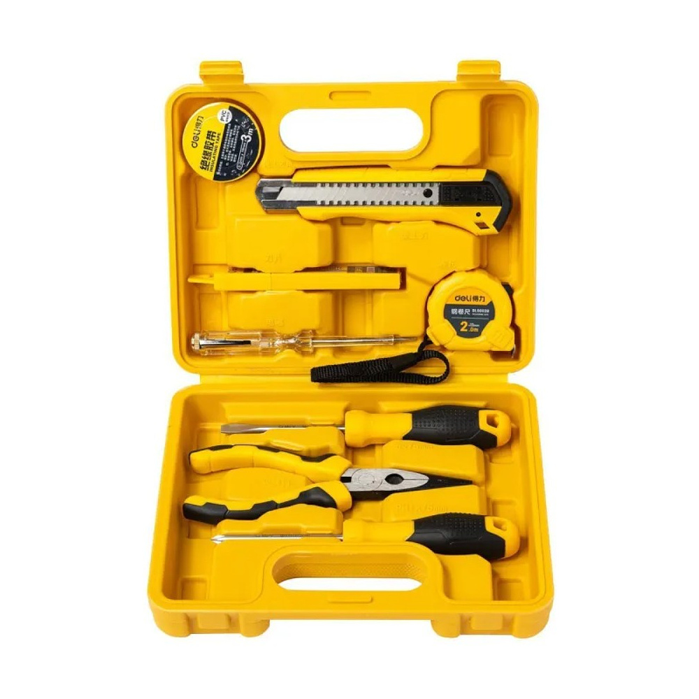 Набор инструмента Deli YS EDL1008J, 8 предметов, кейс, желтый