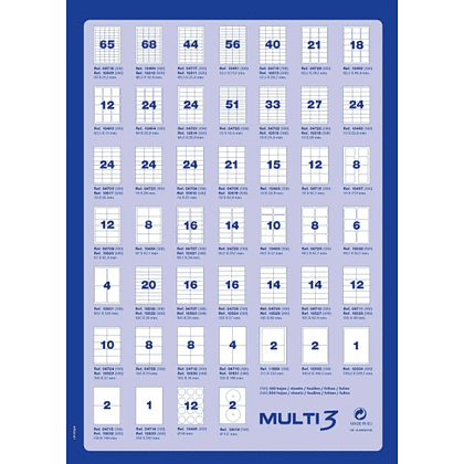Самоклеящиеся этикетки универсальные MULTI 3, 70х37 мм, 100 листов, белый - 2